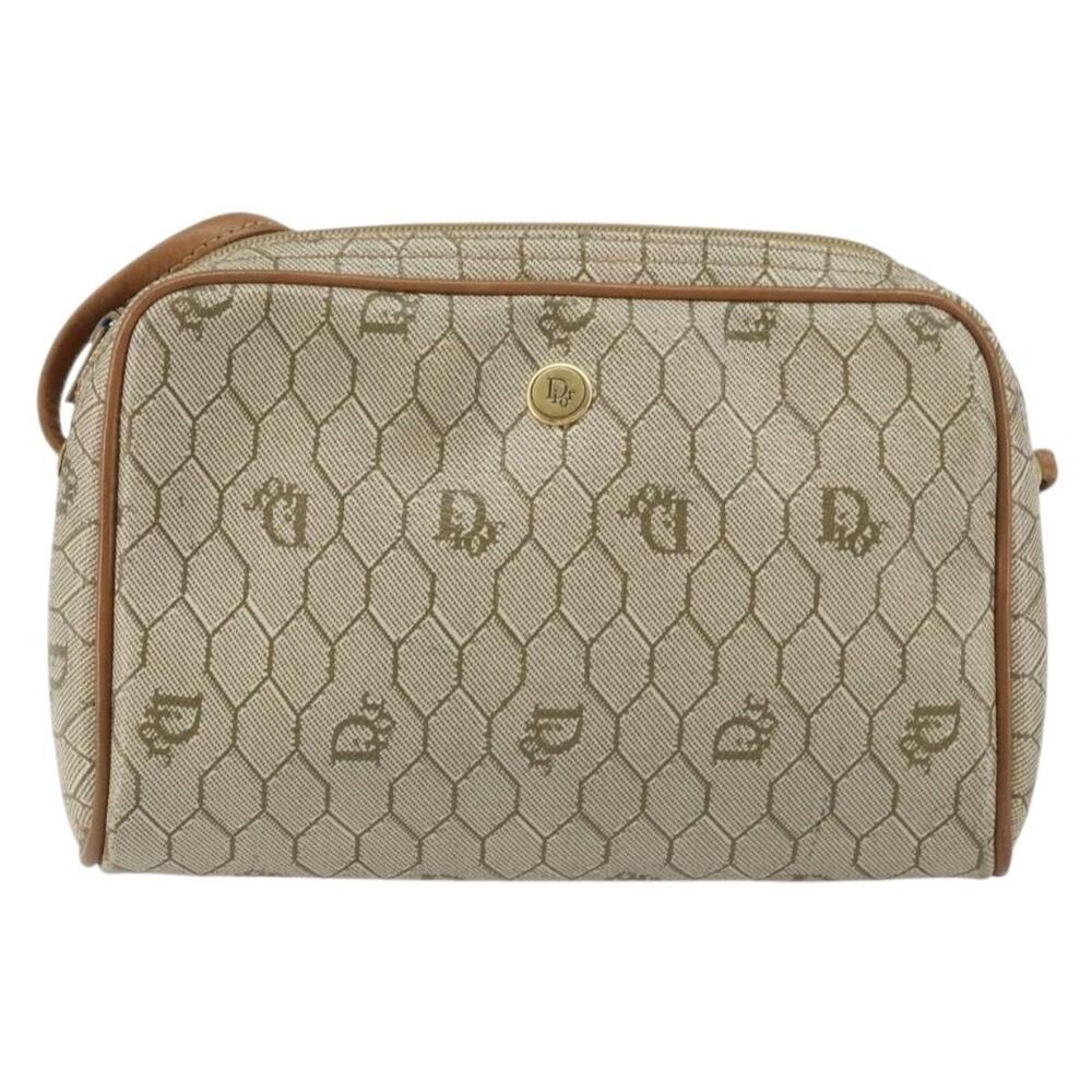 Dior Honeycomb Canvas Shoulder Bag Beige